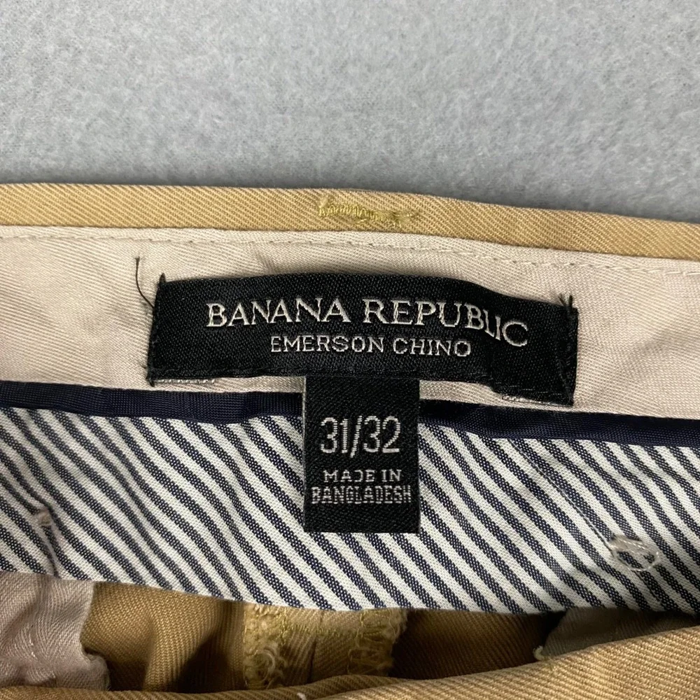 Banana Republic Emerson Chino Mens Tan Straight Fit Cotton Pants Size‎ 31